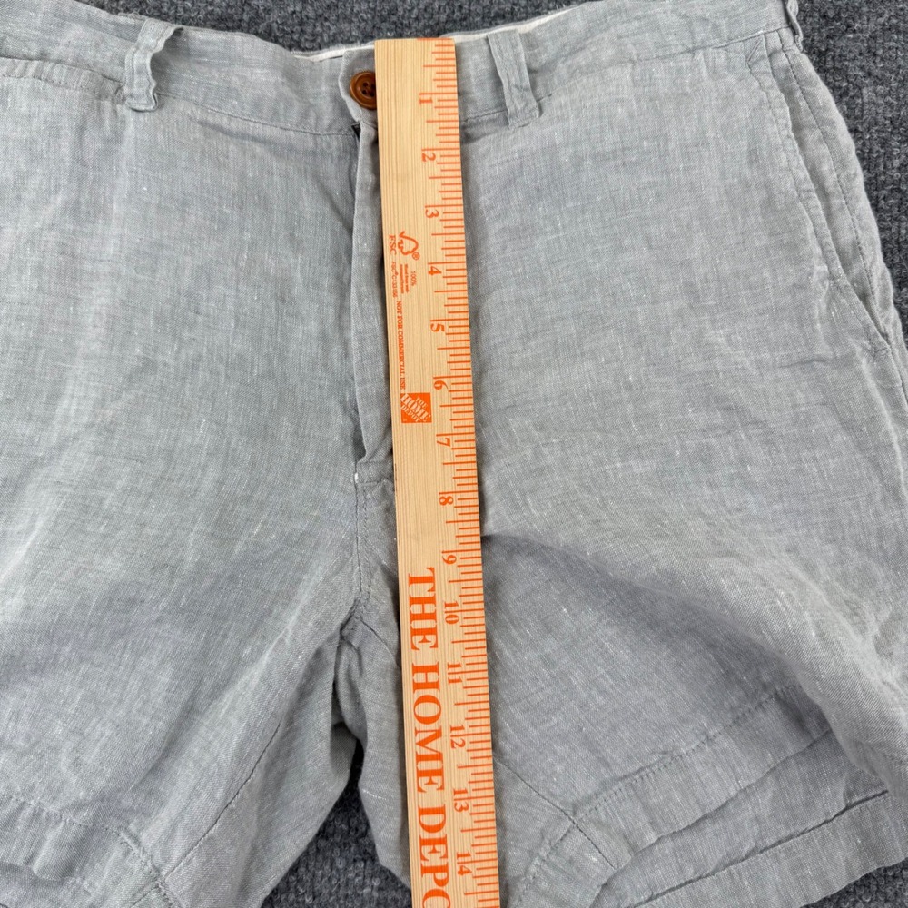 J. Crew Stanton Baird McNutt Irish 100% Linen Shorts Mens 33 Gray Summer Coastal - Picture 5 of 7